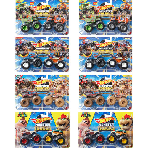 ホットウィール モンスタートラック 1:64 2パック アソート BOX (ミニカー2台組×8セット入り) FYJ64-986N