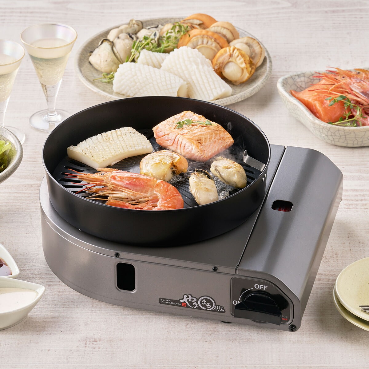 最新モデル★ イワタニ iwatani やきまるスリム カセットガススモークレス焼肉グリル やきまる3 CB-SLG-3