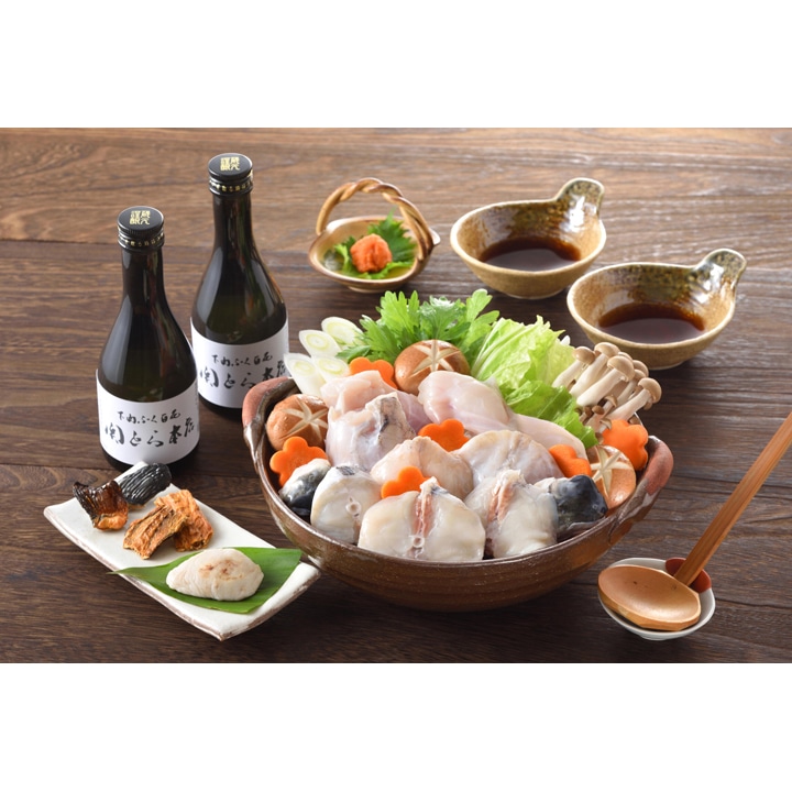 【TB-10KSZ】関とら本店とらふくちりと三福酒セット 冷凍便【送料無料／同梱不可】／ふぐ お歳暮
