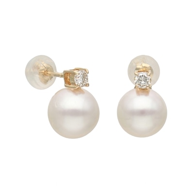 L&Co. エルアンドコー ダイヤモンド アコヤパール ピアス 10金 ジュエリー アクセサリー