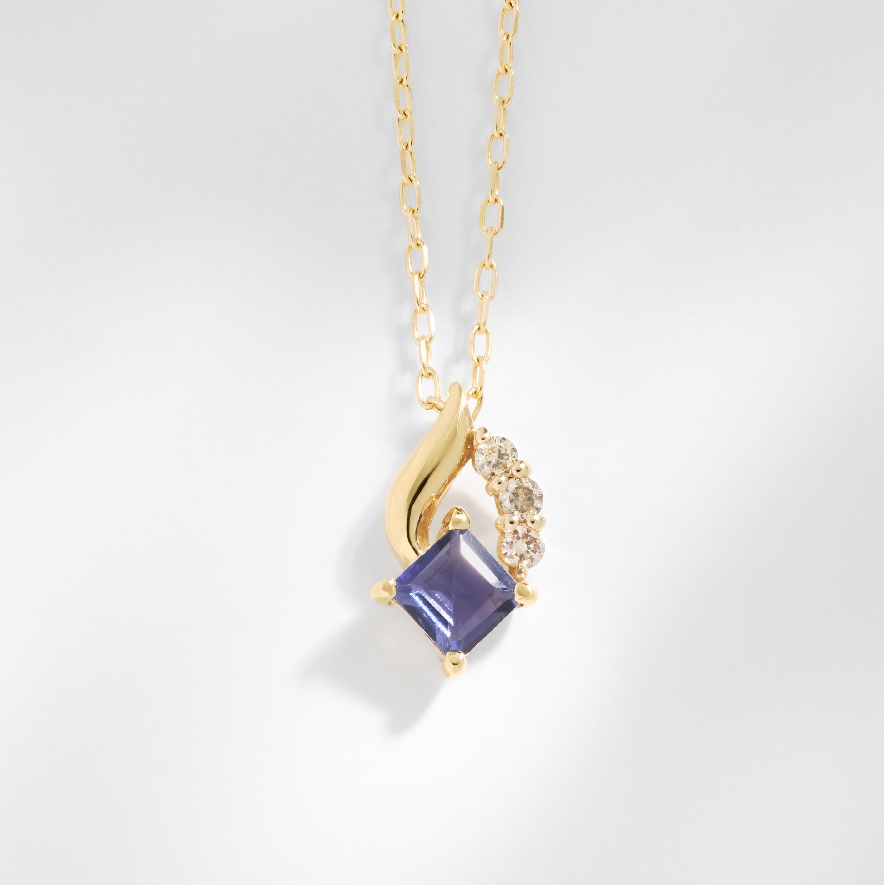 10金 ネックレス リング セットジュエリー ダイヤモンド0.03ct アイオライト　63-8744 再入荷未定