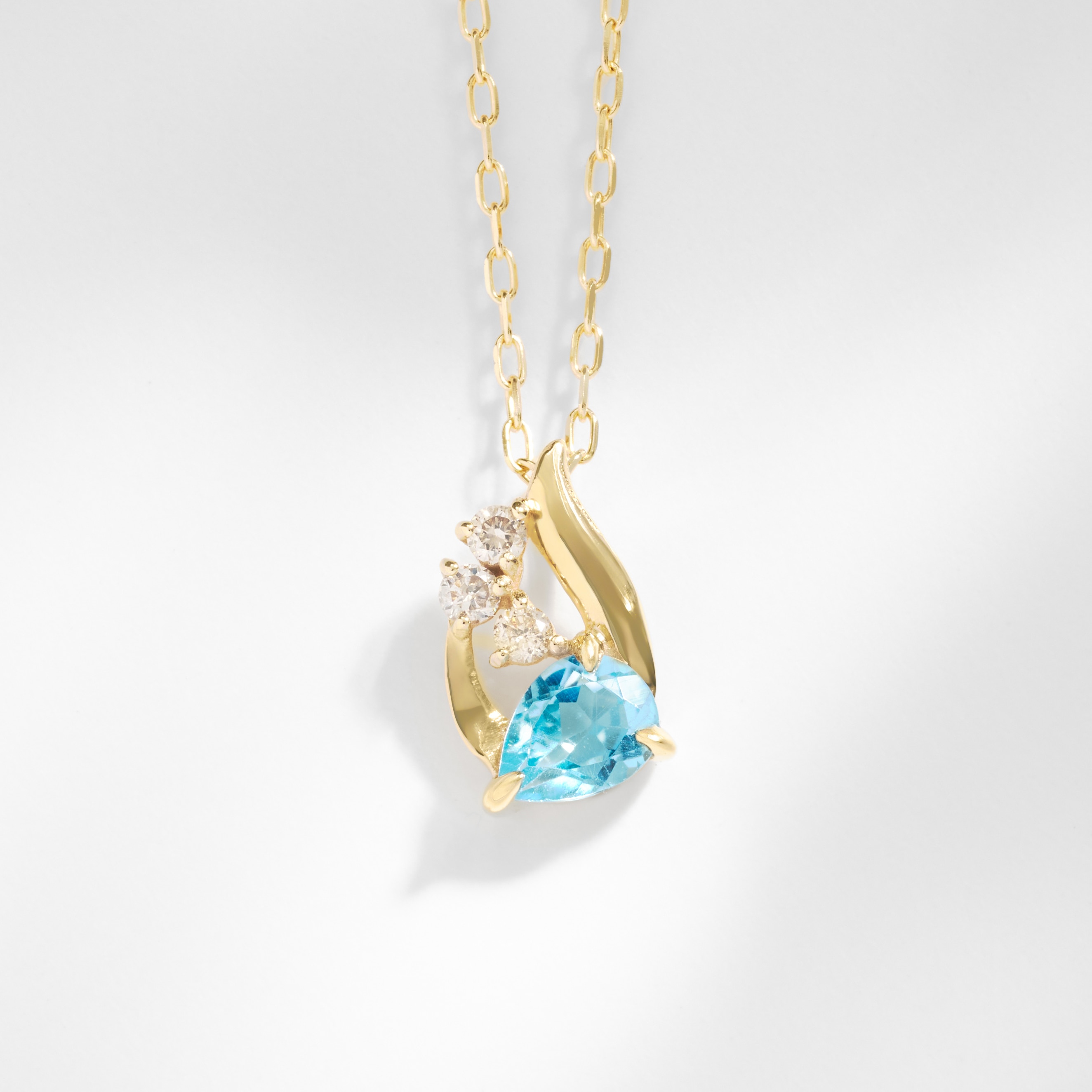 10金 ネックレス リング セットジュエリー ダイヤモンド0.03ct ブルートパーズ 63-8746 再入荷未定