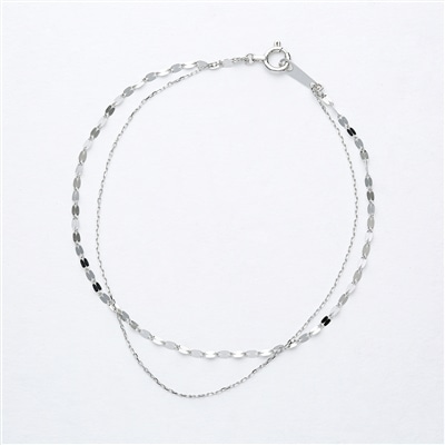 L&Co. エルアンドコー 10金ホワイトゴールド チェーンブレスレット アクセサリー ジュエリー ギフト プレゼント