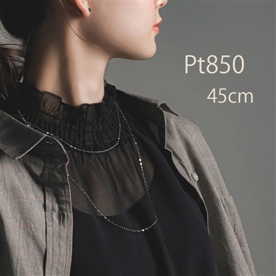 L&Co. エルアンドコー プラチナ850 チェーンネックレス 45ｃｍ ゴールド  地金 ジュエリー アクセサリー シンプル