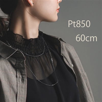 L&Co. エルアンドコー プラチナ850 チェーンネックレス 60ｃｍ ゴールド  地金 ジュエリー アクセサリー シンプル