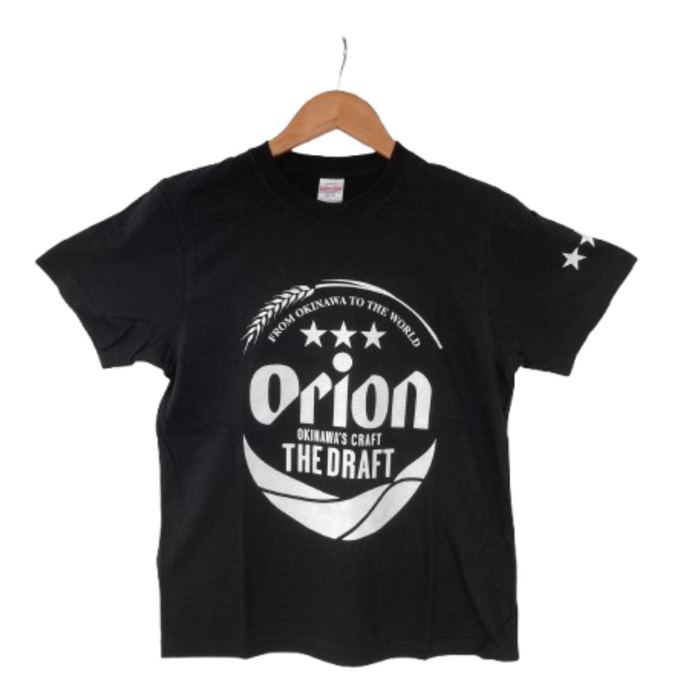 オリオンビールTシャツ BIGロゴ モノクロ S 黒 ORION BEER ドラフト缶