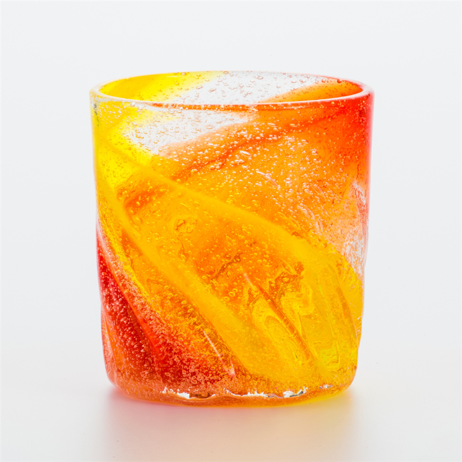 琉球ガラス村　ビーチグラス　オレンジ黄