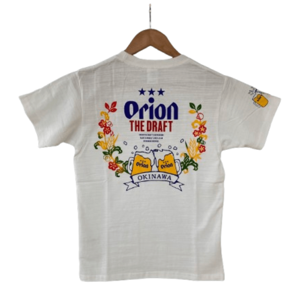 オリオンビールTシャツ　乾杯　白　S　沖縄お土産　おもしろTシャツ　ご当地Tシャツ　沖縄Tシャツ　半袖