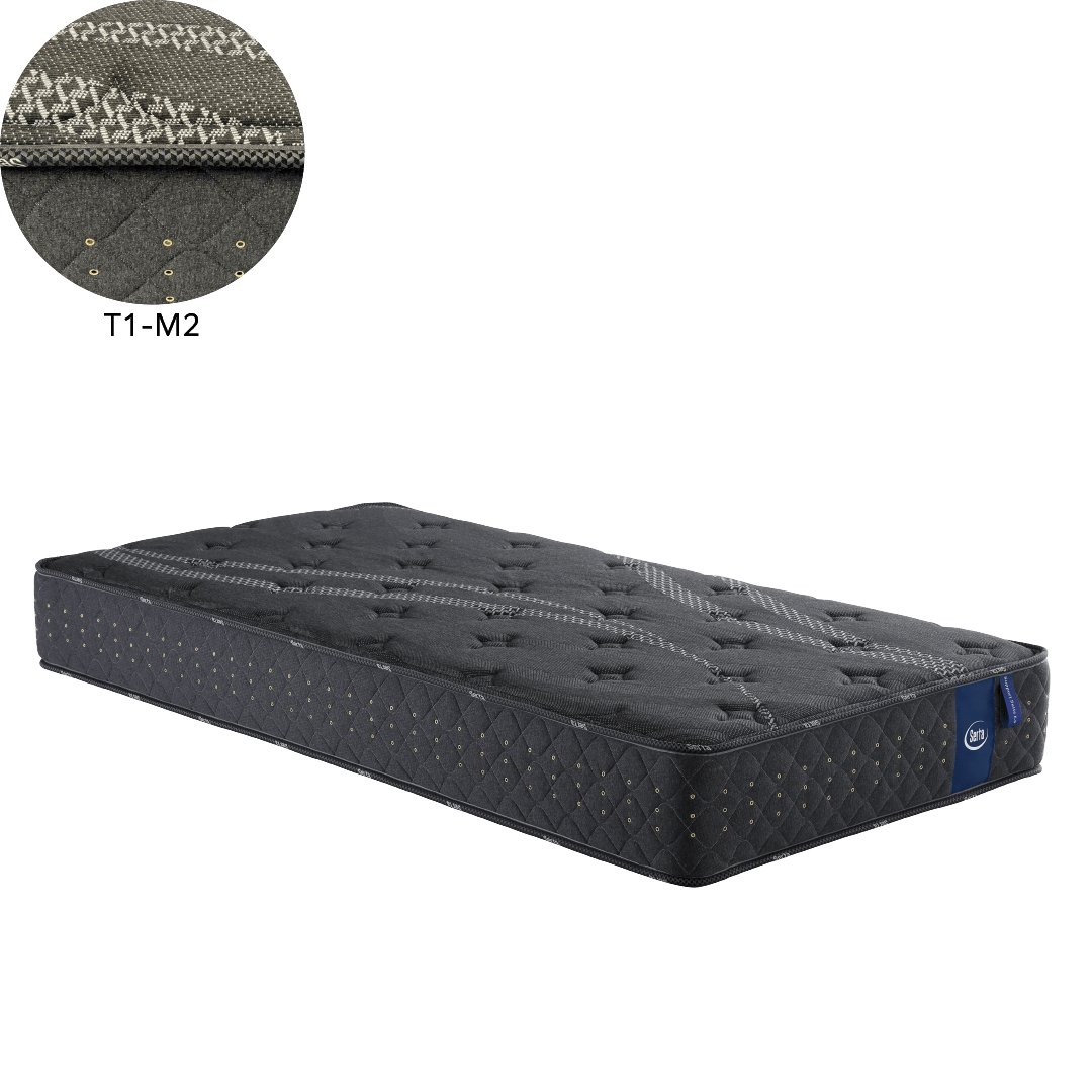 サータサポートスイート6.8 シングル 黒 トップ01&マチ02 黒 W97×D196×H26cm