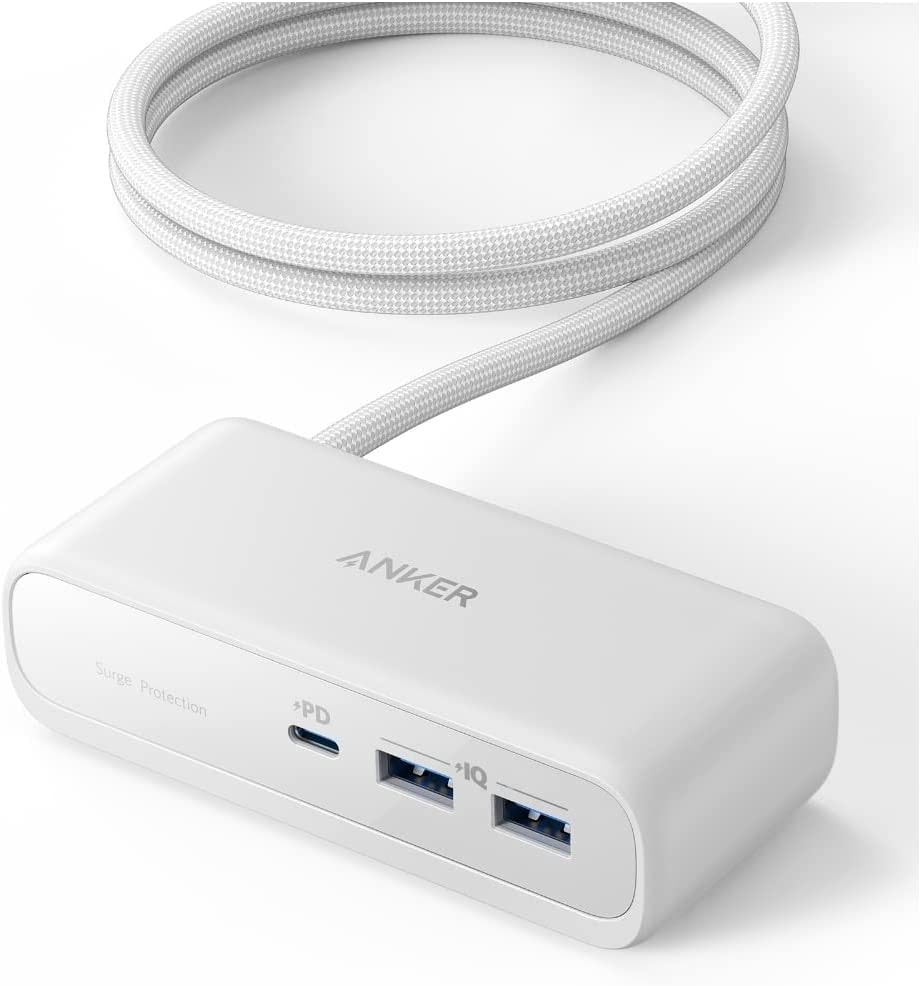 Anker Anker 521 Power Strip(USBタップ 電源タップ コンセント差込口 3口 USB-C 1ポート USB-A 2ポート 延長コード 1.5m)【PSE技術基準適合/USB Power Delivery対応】iPhone iPad Pro Android各種対応 A9139N21