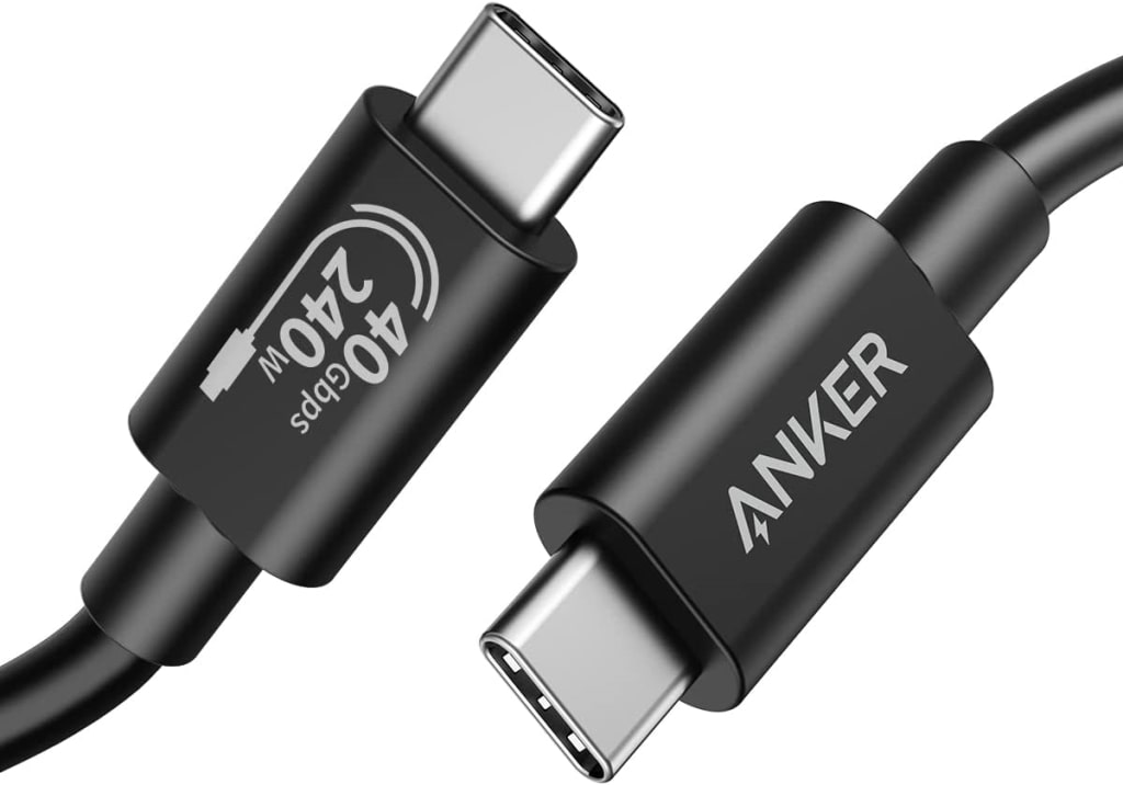 Anker Anker 515 USB-C & USB-C ケーブル(USB4対応 1.0m)8K 40Gbps高速データ転送 240W出力 対応 Galaxy iPad Pro MacBook Pro/Air 各種対応 ブラック A8487011