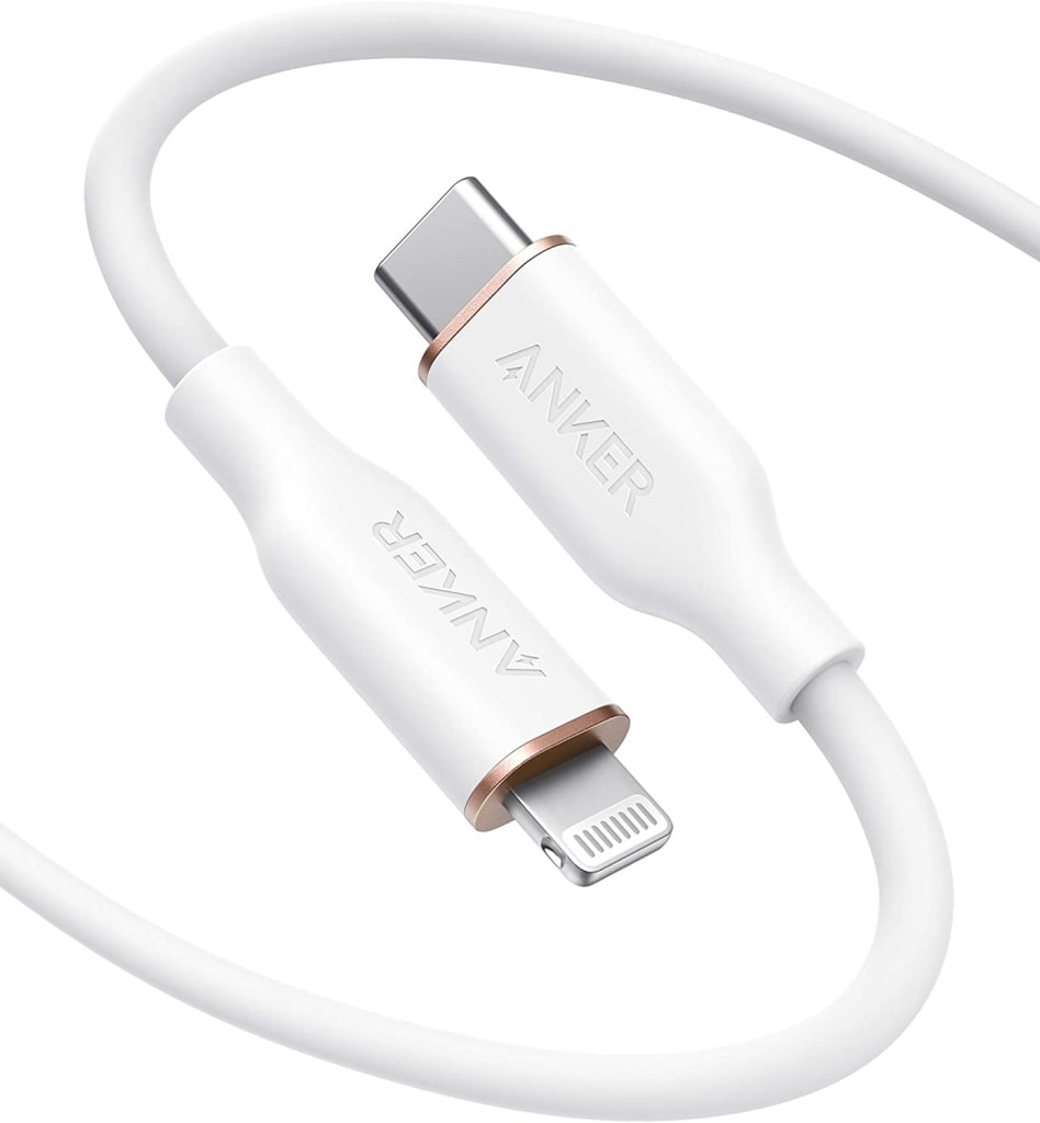 Anker Anker PowerLine Ⅲ Flow USB-C & ライトニング ケーブル MFi認証 Anker絡まないケーブル USB PD対応 シリコン素材採用 iPhone 13/13 mini/13 Pro/13 Pro Max/12 各種対応(1.8m クラウドホワイト) A8663N21