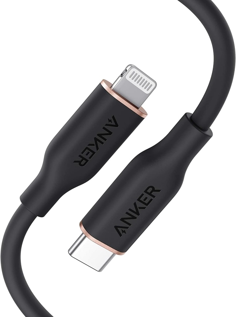 Anker Anker PowerLine III Flow USB-C & ライトニング ケーブル MFi認証 Anker絡まないケーブル USB PD対応 シリコン素材採用 iPhone 13/13 mini/13 Pro/13 Pro Max/12 各種対応(0.9m ミッドナイトブラック) A8662N12