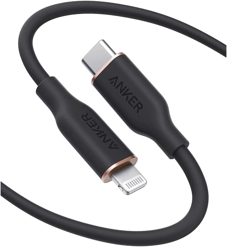 Anker Anker PowerLine III Flow USB-C & ライトニング ケーブル MFi認証 Anker絡まないケーブル USB PD対応 シリコン素材採用 iPhone 13/13 mini/13 Pro/13 Pro Max/12 各種対応(1.8m ミッドナイトブラック) A8663N11