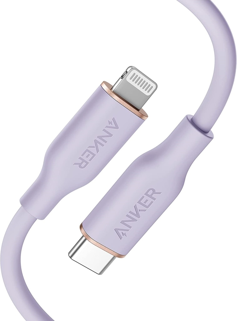 Anker Anker PowerLine III Flow USB-C & ライトニング ケーブル MFi認証 Anker絡まないケーブル USB PD対応 シリコン素材採用 iPhone 13/13 mini/13 Pro/13 Pro Max/12 各種対応(0.9m ライトパープル) A86620V1