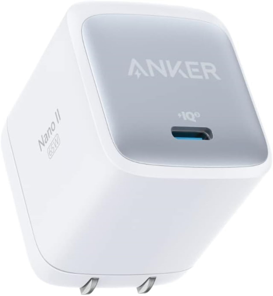 Anker Anker Nano II 65W(PD 充電器 USB-C)<独自技術Anker GaN II採用/PD対応/PSE技術基準適合/折りたたみ式プラグ>MacBook PD対応Windows PC iPad iPhone Galaxy Android スマートフォン ノートPC 各種 その他機器対応(ホワイト) A2663N23
