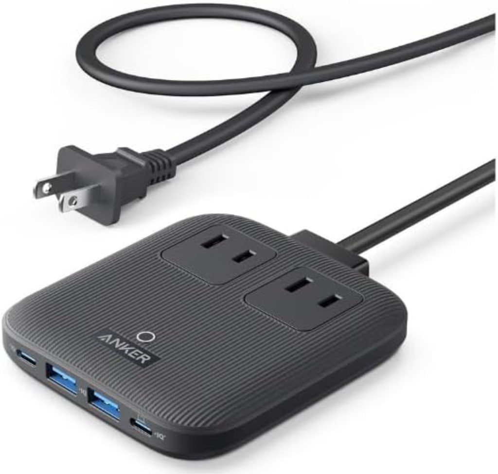 Anker Anker Nano Charging Station(6-in-1 67W)(USBタップ 電源タップ AC差込口 2口 USB-C 2ポート USB-A 2ポート 延長コード 1.5m)<PSE技術基準適合>PD対応(ブラック) A9129N11