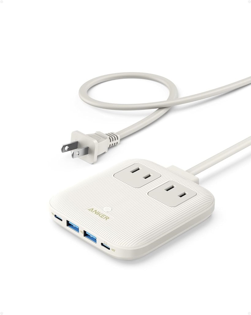 Anker Anker Nano Charging Station(6-in-1 67W)(USBタップ 電源タップ AC差込口 2口 USB-C 2ポート USB-A 2ポート 延長コード 1.5m)<PSE技術基準適合>PD対応(ホワイト) A9129N21