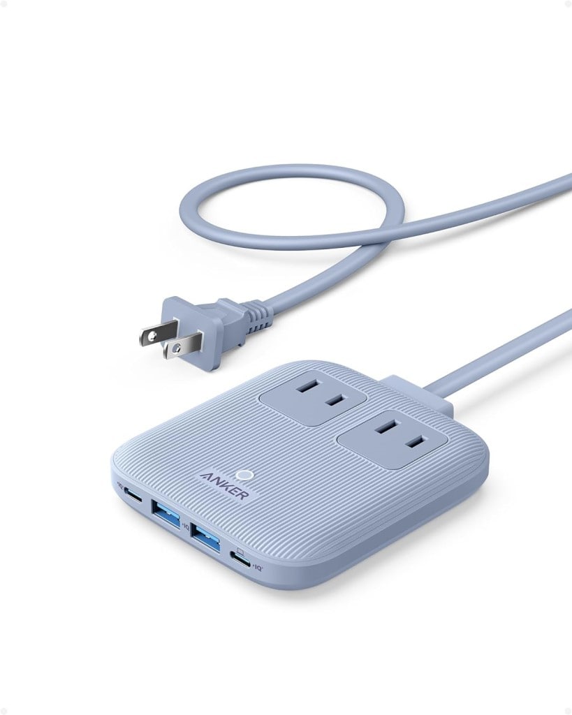 Anker Anker Nano Charging Station(6-in-1 67W)(USBタップ 電源タップ AC差込口 2口 USB-C 2ポート USB-A 2ポート 延長コード 1.5m)<PSE技術基準適合>PD対応(グイレッシュブルー) A9129N31
