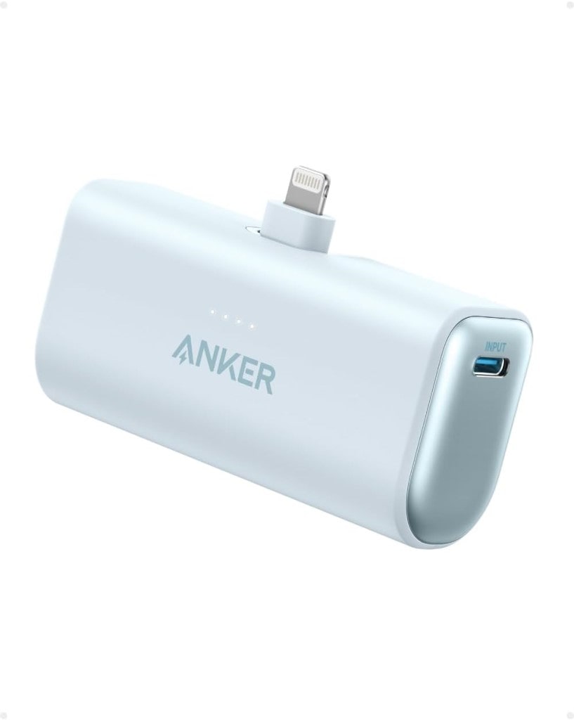 Anker Anker Nano Power Bank(12W Built-In Lightning Connector)(モバイルバッテリー 5000mAh 小型コンパクト)<MFi認証済/PowerIQ搭載/ライトニング端子一体型>iPhone 14/13/12 シリーズ(ブルー) A1645031