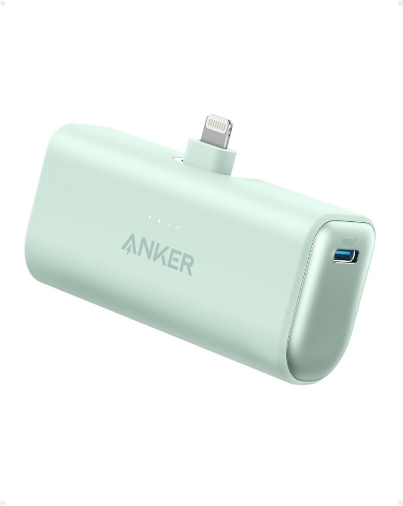 Anker Anker Nano Power Bank(12W Built-In Lightning Connector)(モバイルバッテリー 5000mAh 小型コンパクト)<MFi認証済/PowerIQ搭載/ライトニング端子一体型>iPhone 14/13/12 シリーズ(グリーン) A1645061