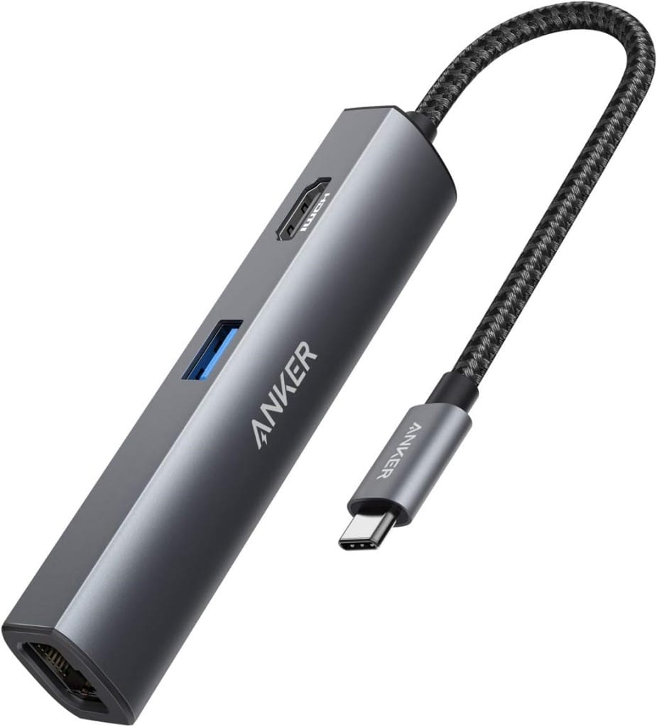 Anker Anker PowerExpand+ 5-in-1 USB-C イーサネットハブ 4K対応HDMI出力ポート 3つのUSB-A 3.0ポート 1Gbpsイーサネットポート MacBook Pro iPad Pro 用 A83380A3