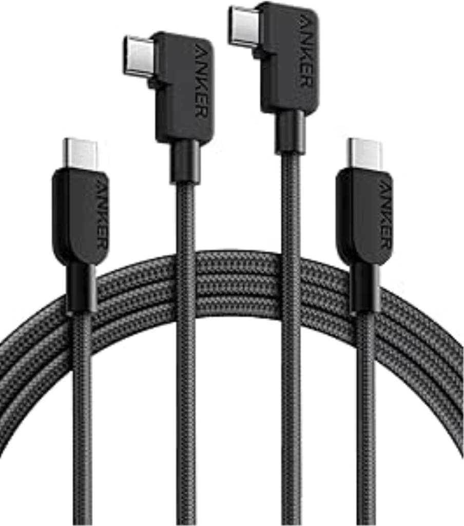 Anker Anker USB-C & USB-C ケーブル(L字 240W 高耐久ナイロン)1.8m 2本セット B81L6011