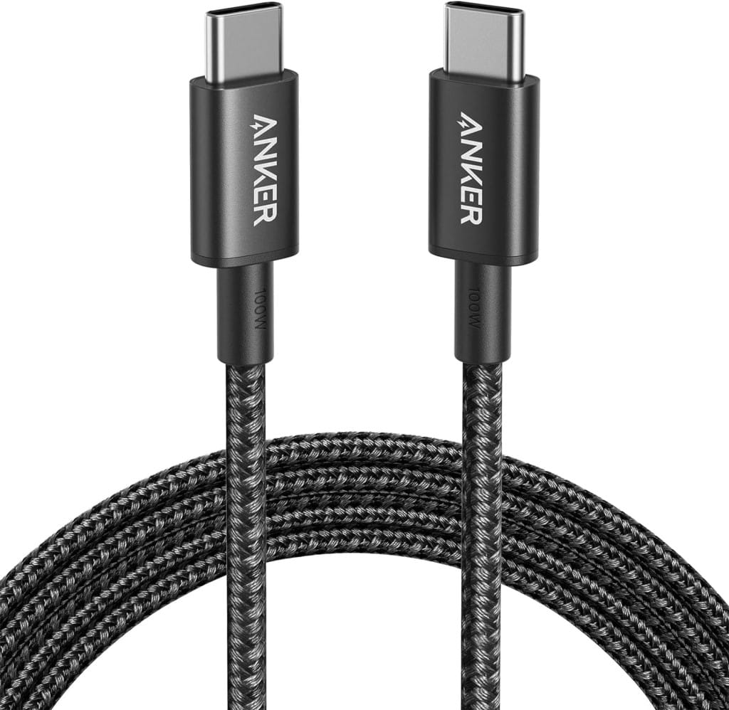 Anker Anker 333 高耐久ナイロン USB-C & USB-C 2.0 100W ケーブル USB PD対応 MacBook Pro/Air iPad Pro iPad Air 4 Galaxy S21 Pixel LG 対応(1.8m ブラック) A8757511