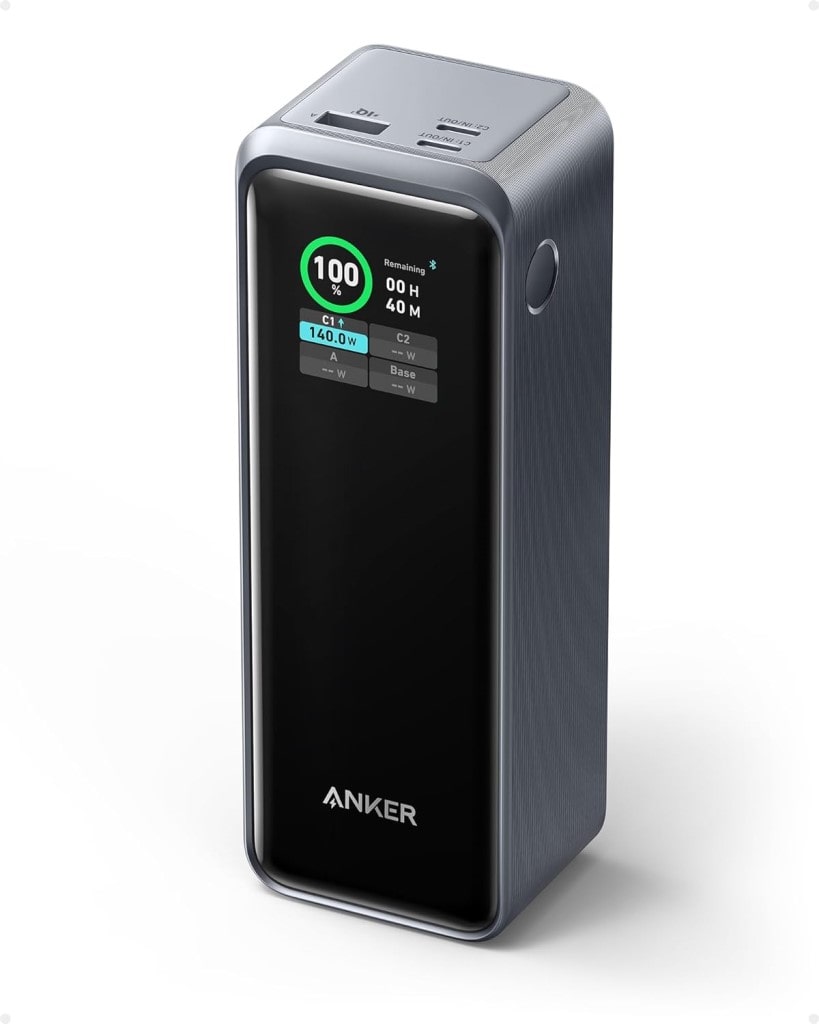 Anker Anker Prime Power Bank(27650mAh 250W)(モバイルバッテリー 27650mAh 合計最大250W出力 大容量 LEDディスプレイ搭載)＜USB Power Delivery対応/PPS規格対応/PSE技術基準適合/USB-C入力対応＞(ブラック) A1340011