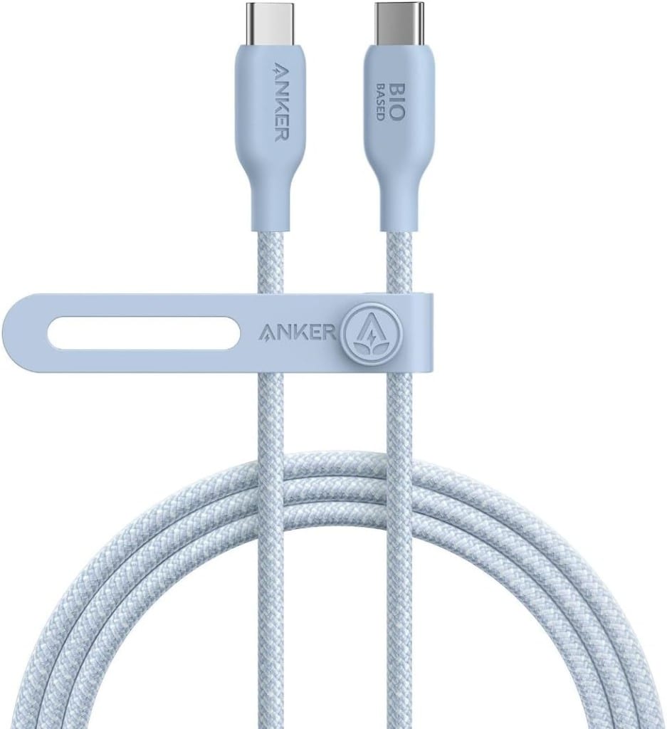 Anker Anker USB-C & USB-C ケーブル(240W エコフレンドリーナイロン)1.8m グレイッシュブルー Galaxy iPad Pro/Air MacBook Pro/Air 各種対応 A80E6031