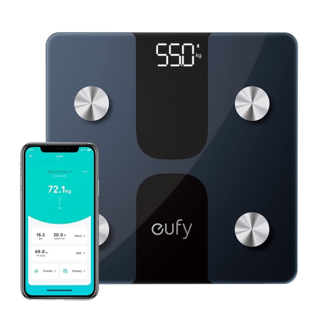 Anker Anker Eufy(ユーフィ)Smart Scale C1(体重・体組成計)<アプリ対応/Fitbit連携/体脂肪率/BMI/基礎代謝量/水分量/体脂肪量/骨量/内臓脂肪>T9146 ブラック T9146N16