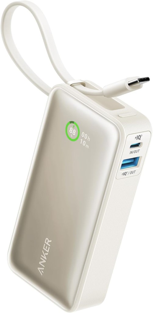 Anker Anker Nano Power Bank(30W Built-In USB-C Cable)(モバイルバッテリー 10000mAh 30W出力 大容量 LEDディスプレイ搭載 USB-Cケーブル内蔵 一体型)<USB PD/PowerIQ搭載/PSE技術基準適合>(ホワイト) A1259N21