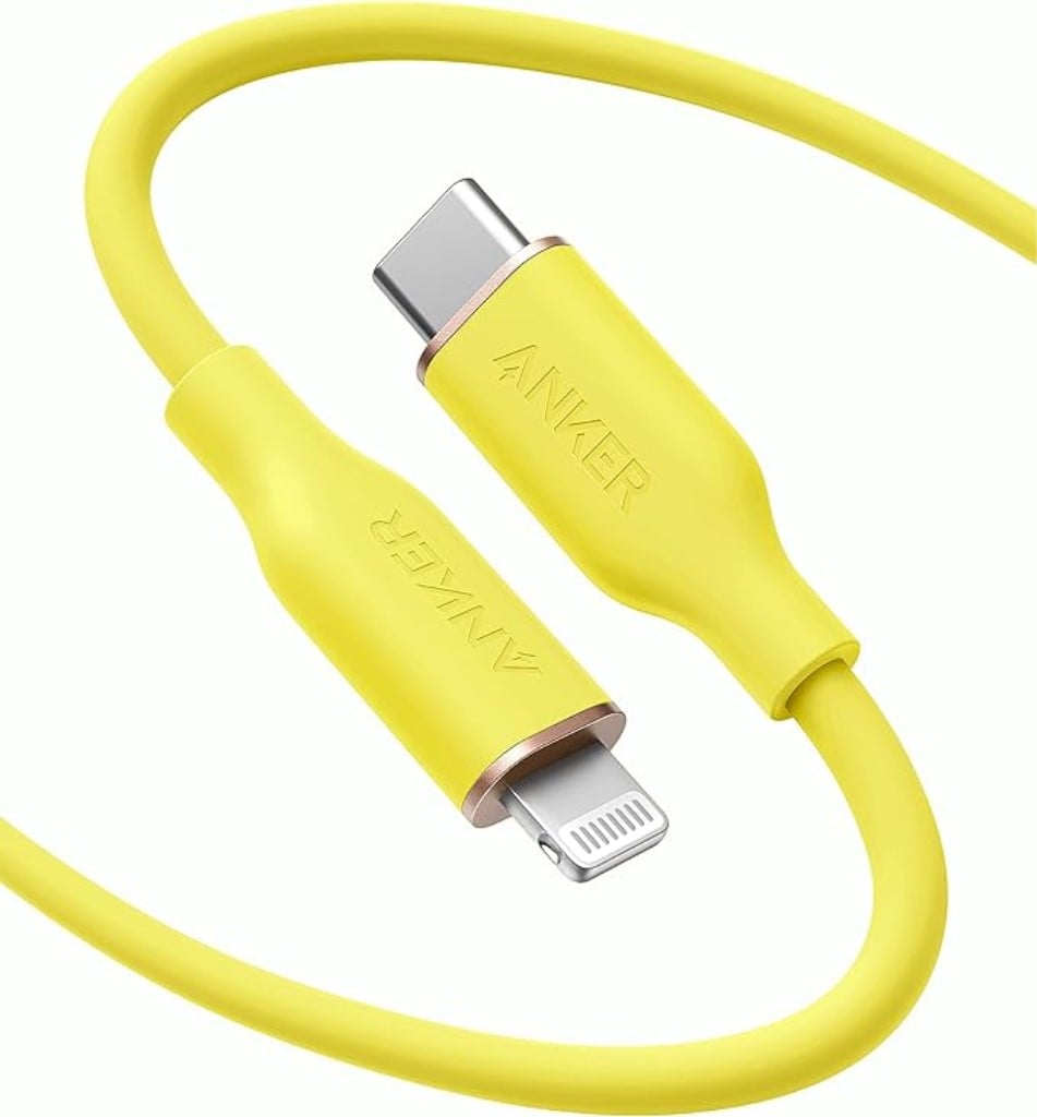Anker Anker PowerLine lll Flow USB-C & ライトニング ケーブル MFi認証 Anker絡まないケーブル USB PD対応 シリコン素材採用 iPhone 14/14 Plus/14 Pro/14 Pro Max/13 各種対応(1.8m レモンイエロー) A8663071
