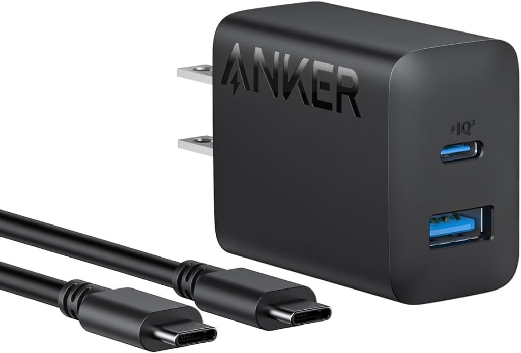 Anker Anker Charger(20W 2-Port)with USB-C & USB-C ケーブル(20W USB-C&USB-Cケーブル付属 2ポート急速充電器)<PSE技術基準適合/USB PD対応/PowerIQ搭載/コンパクトサイズ>(ブラック) B2348N11