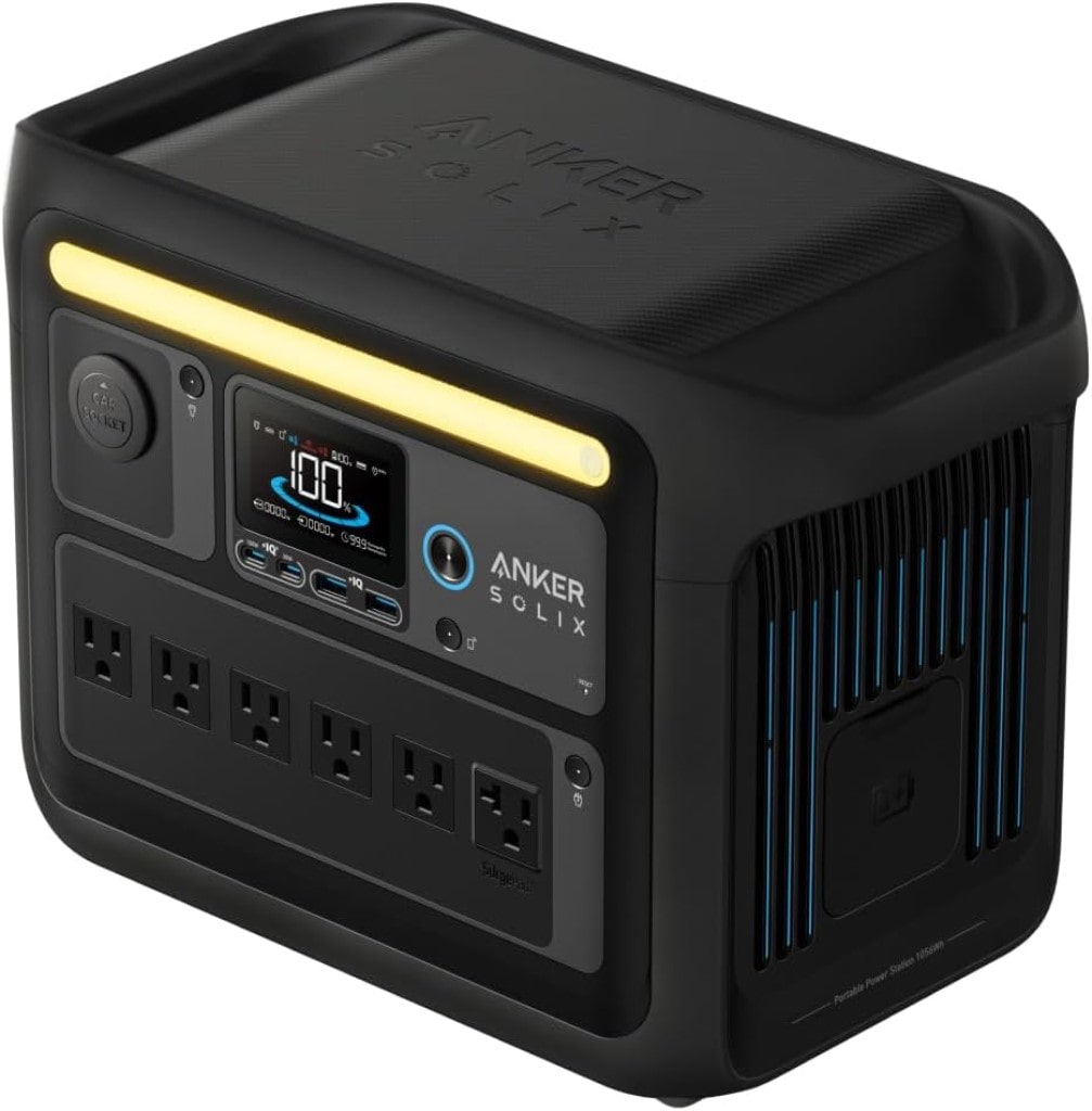 Anker Anker Solix C1000 ポータブル電源 1056Wh 58分満充電 高出力AC(定格1500W/瞬間最大2000W/SurgePad 2000W 6ポート)長寿命10年 リン酸鉄 コンパクト設計 拡張バッテリー対応(別売り)パススルー アプリ キャンプ アウトドア 防災(ブラック) A1761511