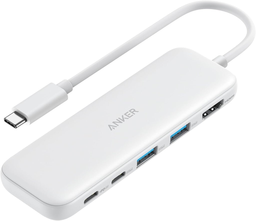 Anker Anker 332 USB-C ハブ(5-in-1)ホワイト 100W USB PD対応 4K HDMIポート5Gbps 高速データ転送 USB-C/USB-Aポート搭載 A8355021