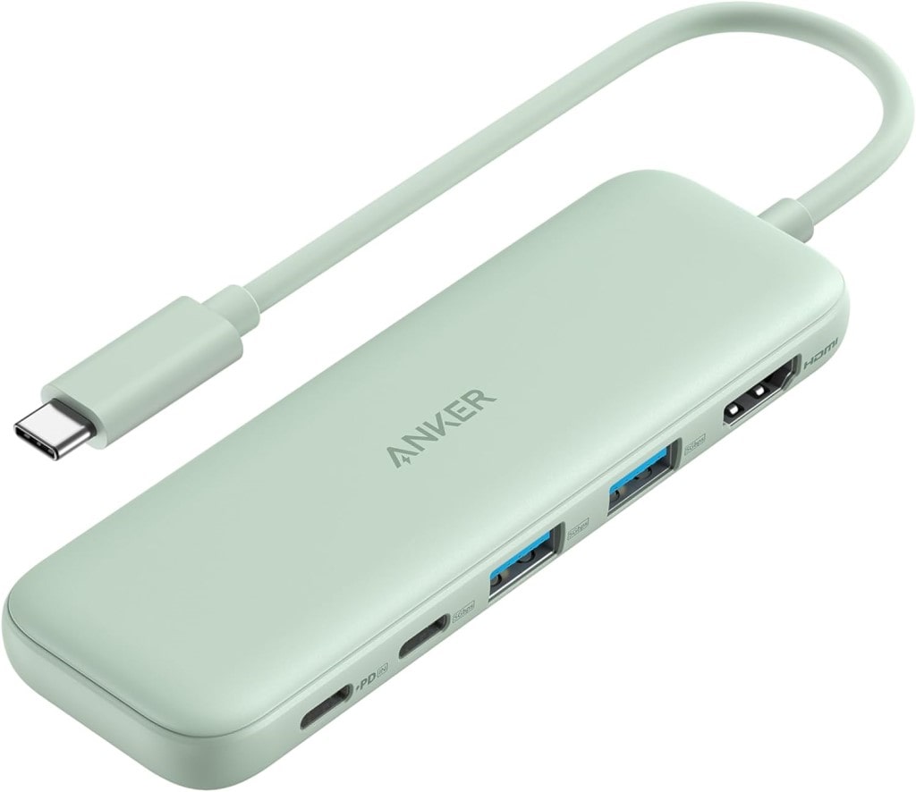 Anker Anker 332 USB-C ハブ(5-in-1)グリーン 100W USB PD対応 4K HDMIポート5Gbps 高速データ転送 USB-C/USB-Aポート搭載 A8355061