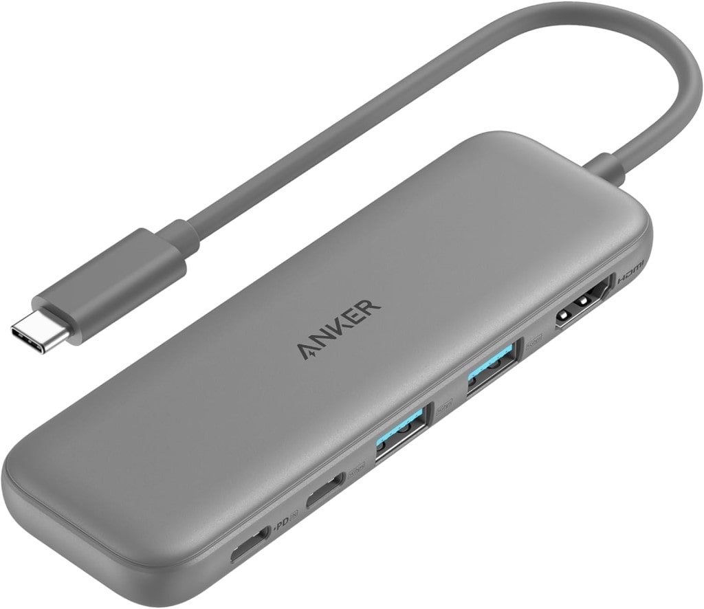Anker Anker 332 USB-C ハブ(5-in-1)グレー 100W USB PD対応 4K HDMIポート5Gbps 高速データ転送 USB-C/USB-Aポート搭載 A83550A1