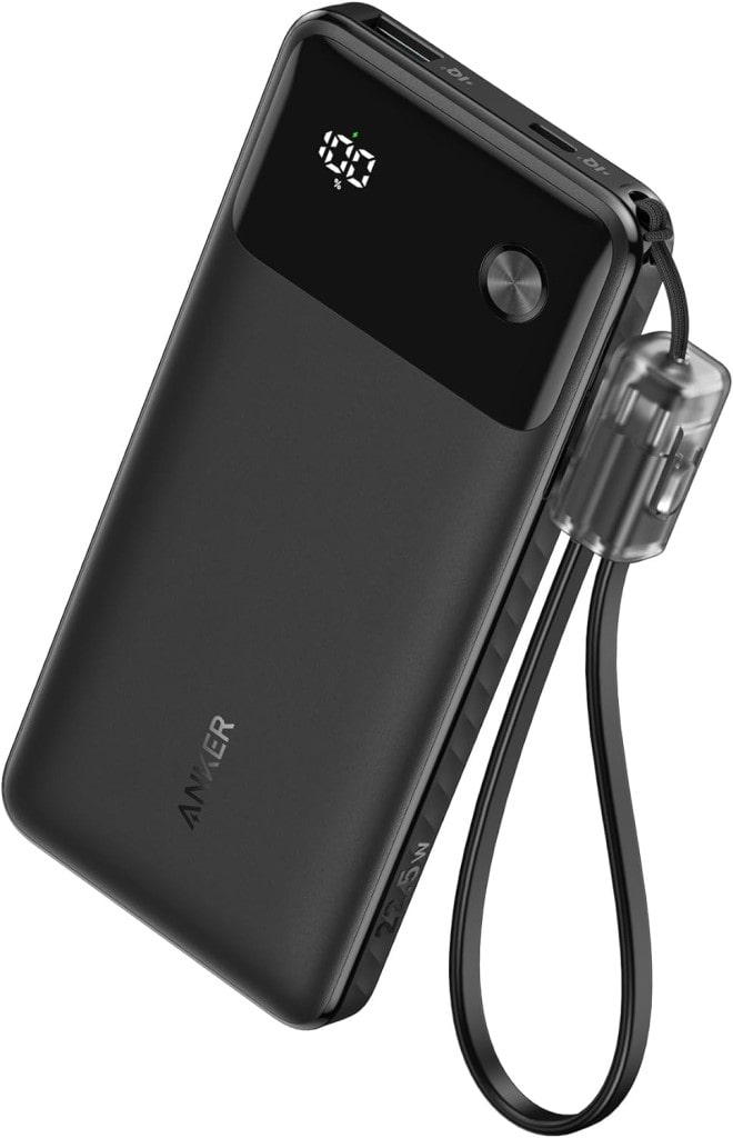 Anker Anker Power Bank(10000mAh 22.5W 2 Ports)(モバイルバッテリー 10000mAh 最大22.5W出力 USB-C & USB-C ケーブル付属 ディスプレイ搭載)<USB PD/PowerIQ搭載/PSE技術基準適合>(ブラック) A1388N11