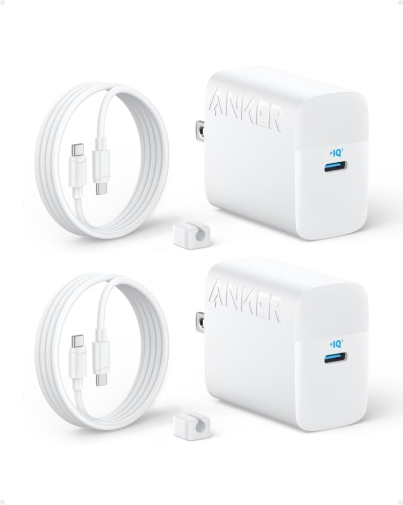 Anker Anker Charger(45W)with USB-C & USB-Cケーブル 2個セット<USB PD対応/PSE技術基準適合/PPS規格対応/PowerIQ 3.0(Gen2)搭載>(ホワイト) B2653122