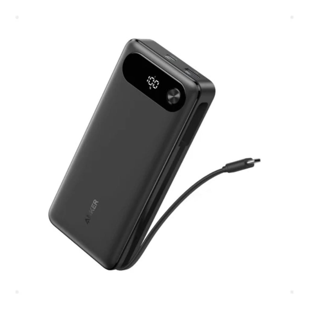 Anker Anker Power Bank(20000mAh 87W Built-In USB-C ケーブル)(モバイルバッテリー 20000mAh 87W出力 大容量 LEDディスプレイ搭載 USB-Cケーブル内蔵)<USB PD/PowerIQ搭載/PSE技術基準適合/急速充電>(ブラック) A1383N11