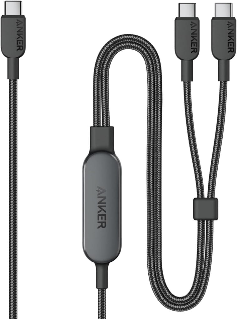 Anker Anker USB-C & USB-C ケーブル(2-in-1 140W)急速充電 USB 2.0 iPhone 15 GalaxyS24/S23 MacBook Air/Pro iPad 他対応(1.2m ブラック) A8895011