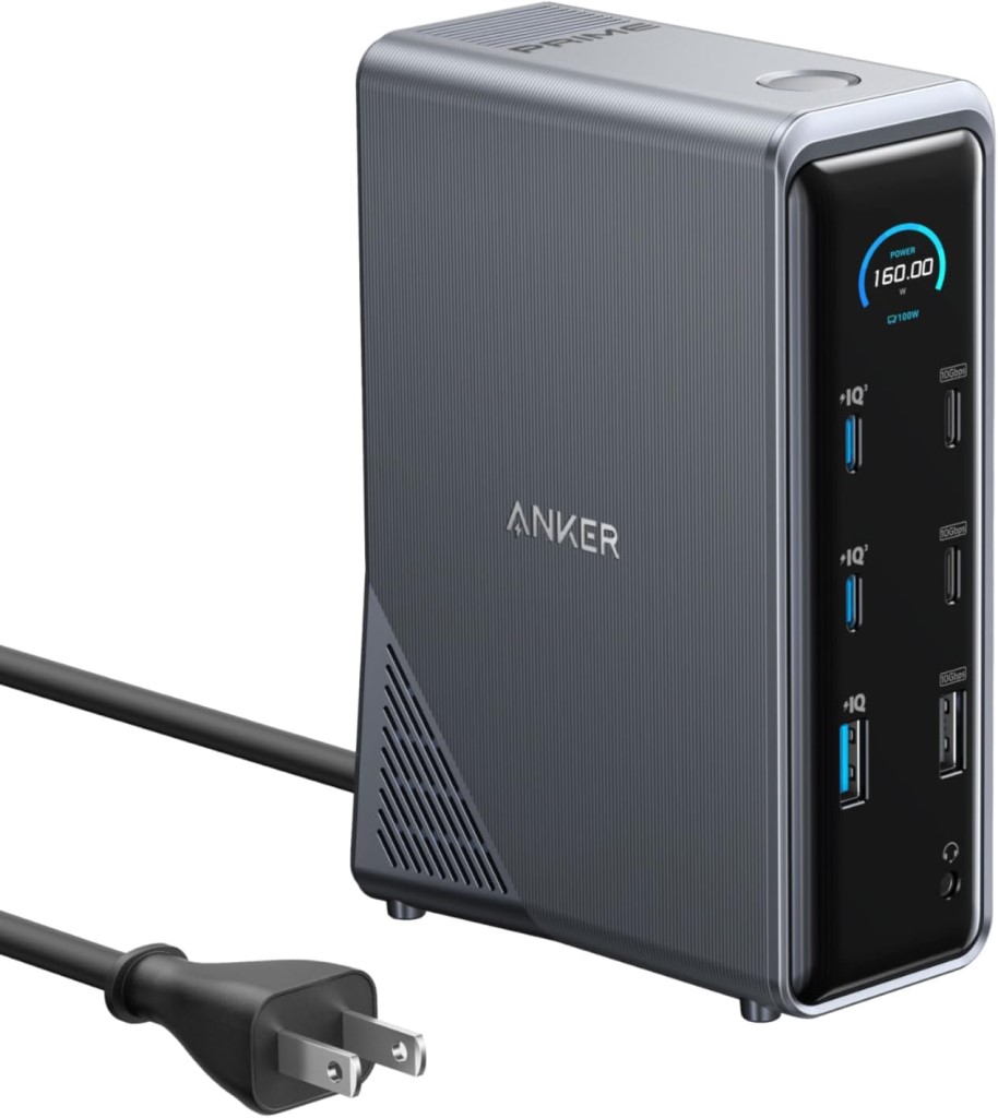 Anker Anker Prime ドッキングステーション(14-in-1 Dual Display 160W)USB PD最大100W出力対応USB-Cアップストリームポート Built-in GaN AC-DC電源装置搭載 10Gbps高速データ転送 4K 60Hz HDMI 2.0ポート A83B65A1