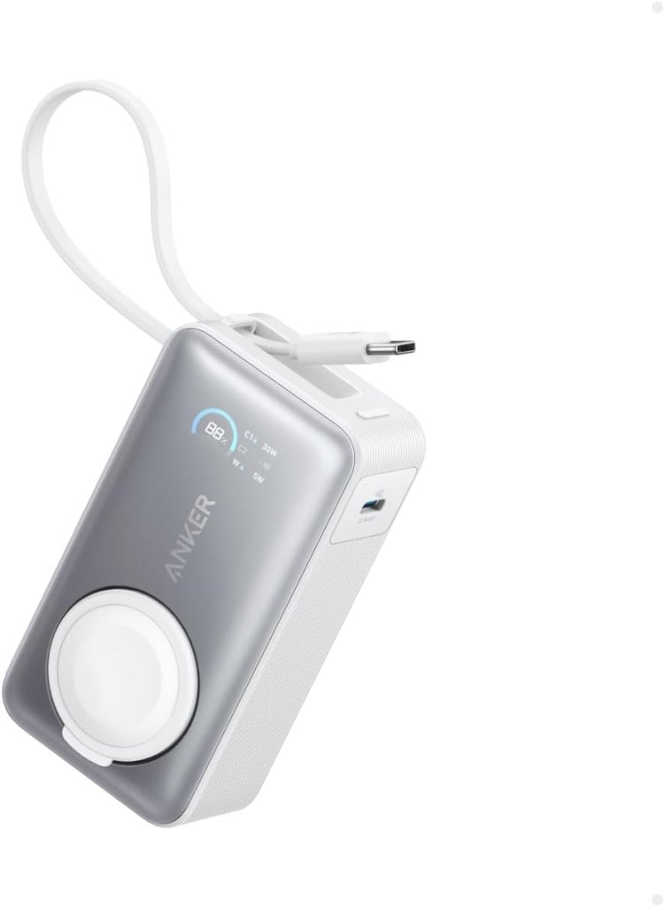 Anker Anker MagGo Power Bank(10000mAh 35W For Apple Watch)(モバイルバッテリー 10000mAh 35W出力 大容量 LEDディスプレイ USB-Cケーブル内蔵 一体型 同時充電)<USB PD/PowerIQ搭載/PSE技術基準適合>(ホワイト) A1657N21