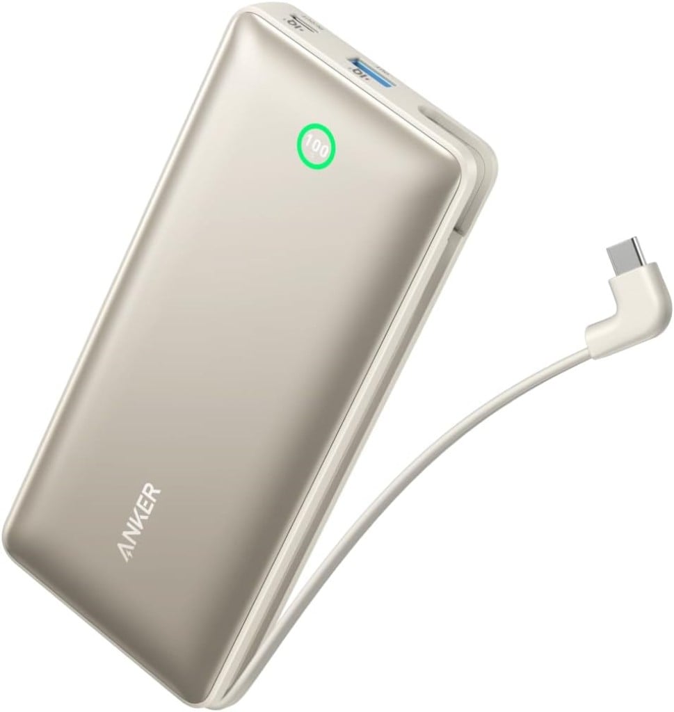 Anker Anker Nano Power Bank(20000mAh 30W Built-In USB-C ケーブル)(モバイルバッテリー 20000mAh 30W出力 大容量 LEDディスプレイ搭載 USB-C ケーブル内蔵)<USB PD/PowerIQ搭載/PSE技術基準適合/急速充電>(ホワイト) A1387N21