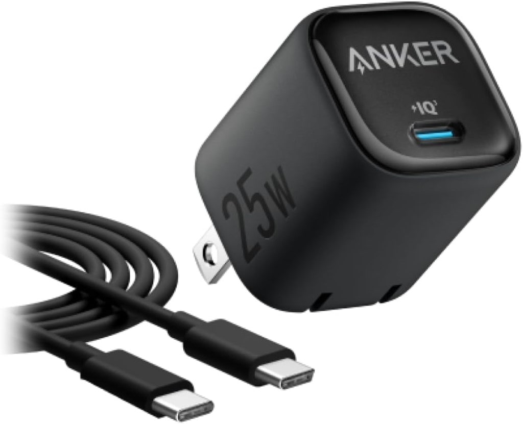 Anker Anker Charger(25W)with USB-C & USB-C ケーブル<USB PD 対応/PSE技術基準適合/PPS規格対応＞Galaxy S24/iPhone/iPad 各種 その他機器対応 1.5mケーブル同梱(ブラック) B2656111