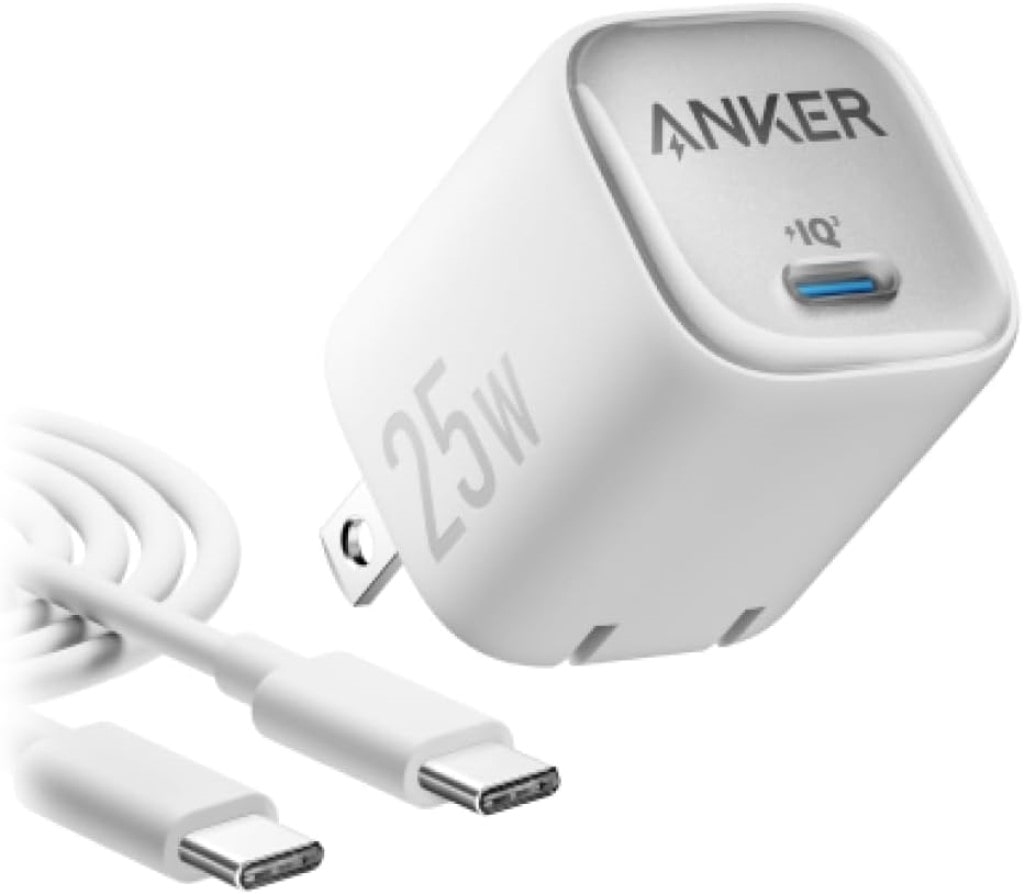 Anker Anker Charger(25W)with USB-C & USB-C ケーブル<USB PD 対応/PSE技術基準適合/PPS規格対応>Galaxy S24/iPhone/iPad 各種 その他機器対応 1.5mケーブル同梱(ホワイト) B2656121