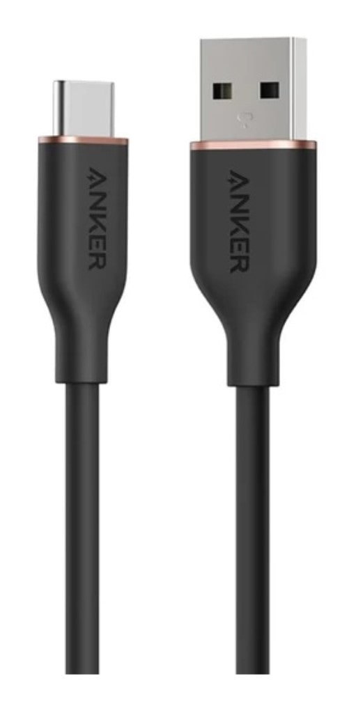 Anker Anker USB-C & USB-A ケーブル(Flow)絡まないケーブル 15W 結束バンド付き USB-C機器対応 シリコン素材採用 Galaxy iPhone 16/15 各種対応 1.8m ミッドナイトブラック A85G1N12