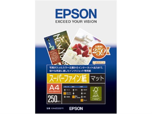 エプソン スーパーファイン紙 (A4/250枚) KA4250SFR