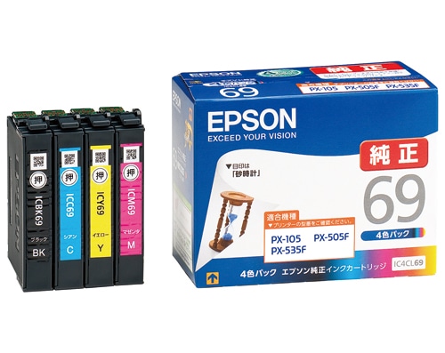エプソン PX-535F/PX-505F/PX-105用 インク4色パック IC4CL69